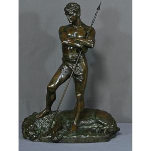 Important Bronze “the Lion Hunter” By H. Fugère – Late 19th Century