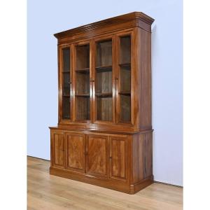 Two-body Bookcase In Solid Walnut – Late 19th Century
