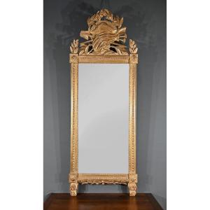 Important Gilded Wood Mirror, Louis XV Period – 1768