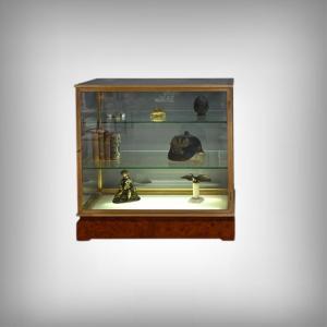 Brass And Elm Display Case - 1950