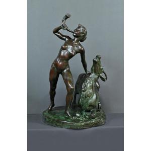 Important Bronze "hunting Diana" By J. Geleyn - Early 20th Century