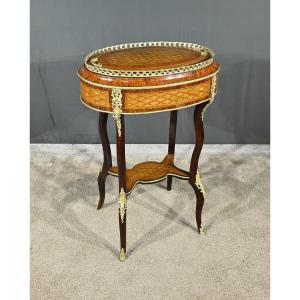 Jardinière In Precious Wood Marquetry, Napoleon III Period – Mid-19th Century