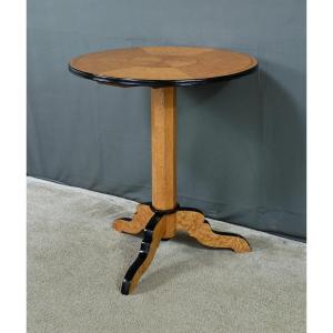 Speckled Maple Pedestal Table, Napoleon III Period – Part 2 Of The 19th Century