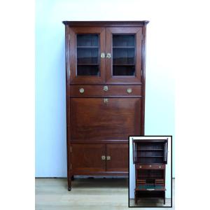 Guillotine Secretary In Cuban Mahogany, Louis XVI Period – Late 18th Century
