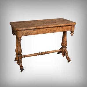 Victorian Amboyna Burl Desk, England - Late 19th Century