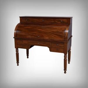Mahogany Cylinder Desk, Restoration Period – Part 1 Of The 19th Century