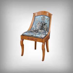 Gondola Chair In Cherry And Speckled Maple, Charles X Style – Mid-20th Century