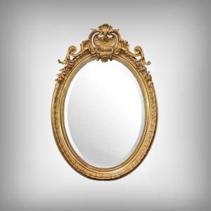 Large Gilded Wood Mirror, Louis XV Style – Part 2 Of The 19th Century