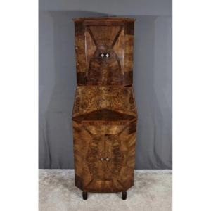 Walnut Corner Cabinet, Art Deco - 1930