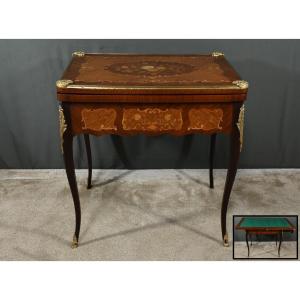 Mahogany Games Table, Louis XV/louis XVI Transition Style – Late 19th Century