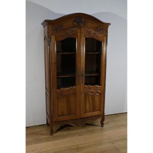 Walnut Display Cabinet, Louis XV Style – Late 19th Century