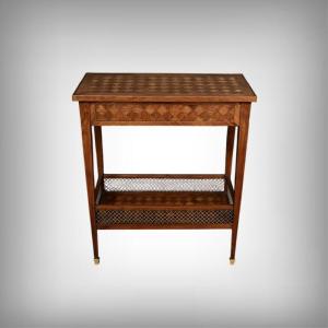 Mahogany Marquetry Coffee Table, Louis XVI Style – 1920
