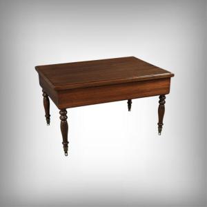 Rolling Coffee Table In Solid Mahogany, Louis-philippe Style – Late 19th Century