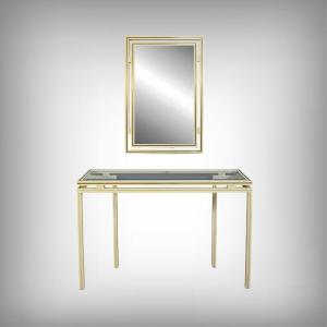 Mirror & Console Set, Signed Pierre Vandel – 1970