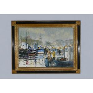 Oil On Canvas "concarneau", Signed S. Blaszczyk – 1991