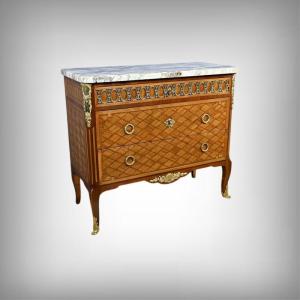 Marquetry Commode, Louis XV/louis XVI Transition Style – Early 20th Century