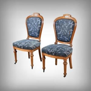 Pair Of Oak Chairs, Louis-philippe Style – Mid-20th Century