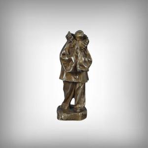 Small Bronze "pierrot", Signed L. Alliot – Early 20th Century