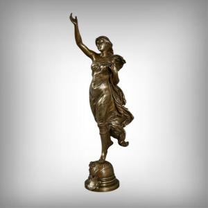 Important Bronze Sculpture "the Morning Star", Signed A. Gaudez – Late 19th Century