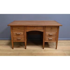 Solid Oak Pedestal Desk, Régy Factory – 1940