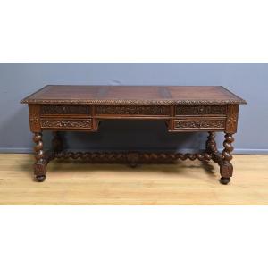 Oak Desk, Neo-gothic Style – Late 19th Century