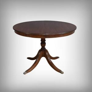 Mahogany Extendable Pedestal Table, English Style - 1960