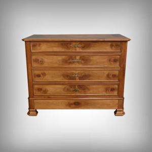 Cherry Wood Chest Of Drawers, Louis-philippe Style – 1900