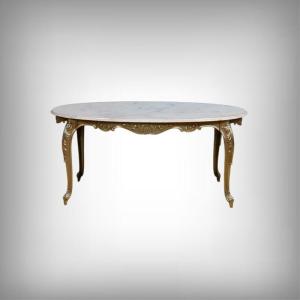 Coffee Table In Marble And Brass, Louis XV Style – Mid-20th Century