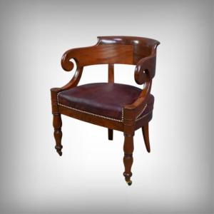 Mahogany Office Chair, Restoration Period – Early 19th Century