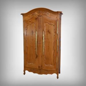  Nantes Cherrywood Wardrobe, Louis XV Style – First Half Of The 19th Century