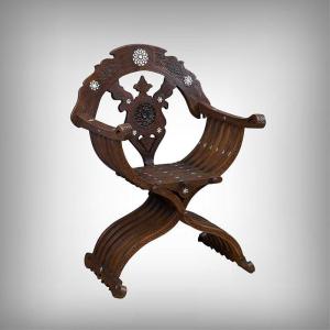 Syrian Walnut Armchair – Late 19th Century