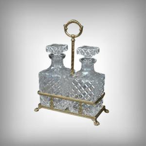 Bronze & Crystal Liquor Cabinet – Late 19th Century