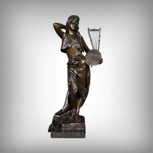 Bronze "bohemian Woman", Signed E. Villanis – Late 19th Century