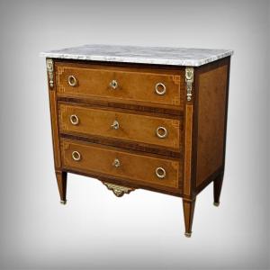 Small Chest Of Drawers In Amboyna Burl And Rosewood, Louis XVI Style – 1940