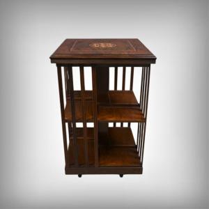 Mahogany Revolving Bookshelf, England – Mid-20th Century