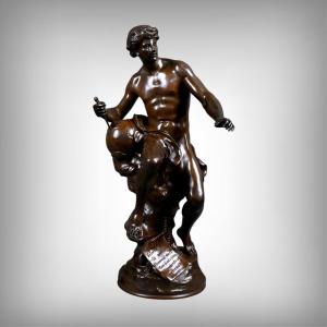 Important Bronze Sculpture "progress" Signed E. Picault – Late 19th Century