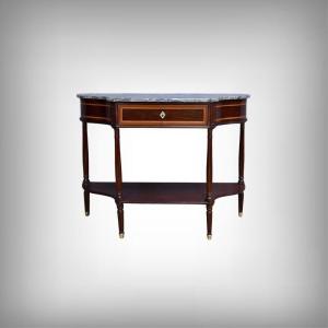 Mahogany & Marble Console, Louis XVI Period - Late 18th Century