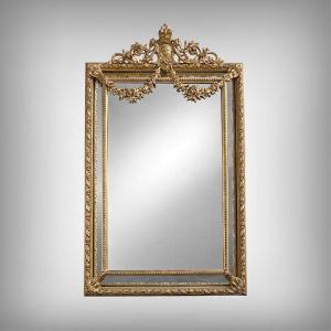 Important Parclose Mirror, Louis XVI Style - Late 19th Century
