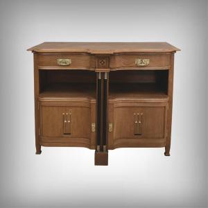 Oak Sideboard, Gustave Serrurier-bovy Style, Art Deco - 1930