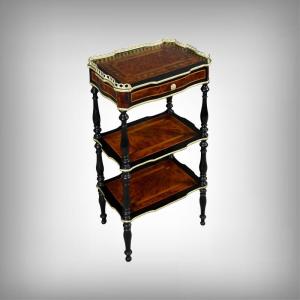 Small Napoleon III Style Marquetry Coffee Table - 2nd Half 19th Century