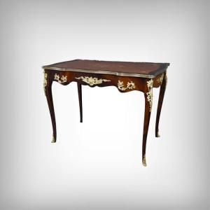 Rosewood, Rosewood And Mahogany Table-bureau, Louis XV Style - Early 20th Century