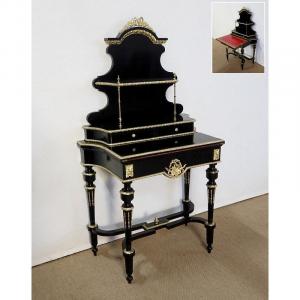 Petit Bureau De Dame En Poirier Noirci, époque Napoléon III – Milieu XIXe 