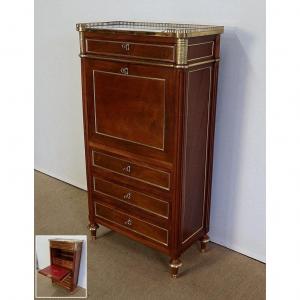 Small Mahogany Lady's Secretary, Louis XVI Period - Eighteenth