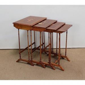 Nesting Tables In Marquetry - Period 1900