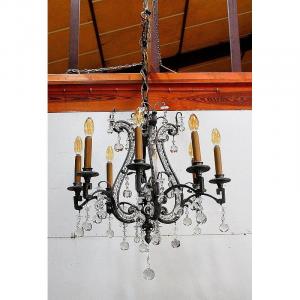 Bronze Half-cage Chandelier - Late Nineteenth