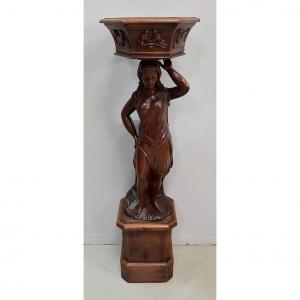 Chestnut Sculpture Forming Planter - Late Nineteenth