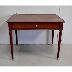 Desk Table In Solid Cuban Mahogany, Louis XVI Period - Eighteenth