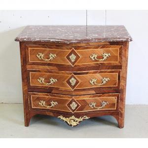 Small Commode In Yew And Cormier Wood, Louis XIV Style - Eighteenth
