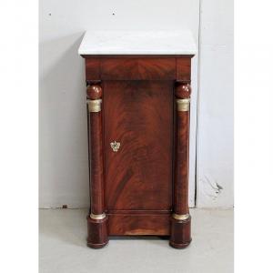 Bedside Table In Mahogany Veneer From Cuba, Empire Period - 1st Part Nineteenth