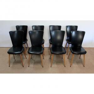 Suite Of 8 Baumann Chairs, “essor” Model – 1960s